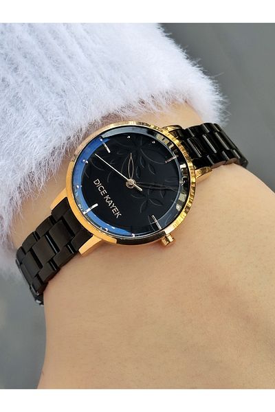 Dice Kayek Special Design Black Color 5 Atm Waterproof Steel Band Women's Wristwatch