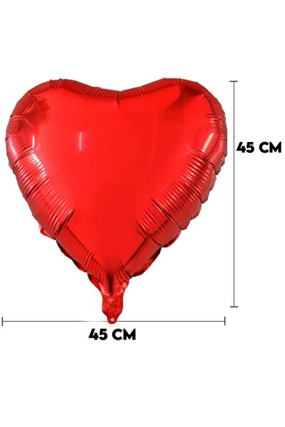 Parti dolabı Folyo Kalpli Uçan Kalp Balon 5 Adet 45 Cm Kırmızı Romantik Evlilik Teklifi