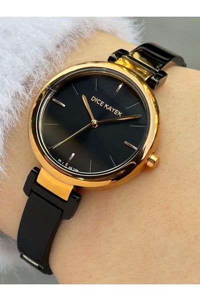 Dice Kayek Special Design Black Color 5 Atm Waterproof Steel Band Women's Wristwatch