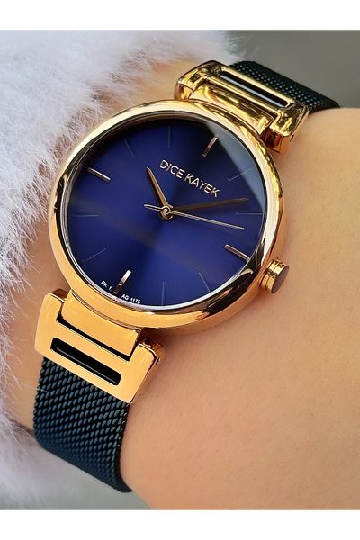 Dice Kayek Special Design Navy Color 5 Atm Waterproof Steel Band Women's Wristwatch