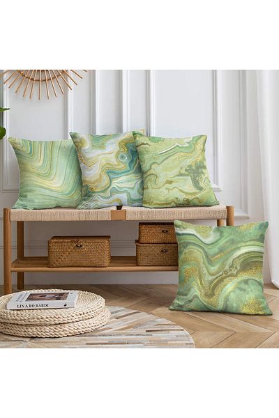 Realhomes Double Sided Special Design 4-Piece Throw Pillow Cover Set 40X40-45X45-55X55Cm