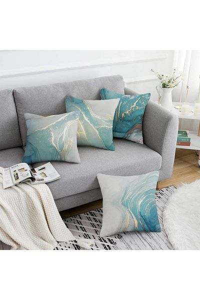 Realhomes Double Sided Special Design 4-Piece Throw Pillow Cover Set 40X40-45X45-55X55Cm