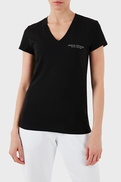 Armani Exchange 100% bumbac, cu croiala normală, cu decolteu în V, tricou 8NYT81 YJG3Z 52AK