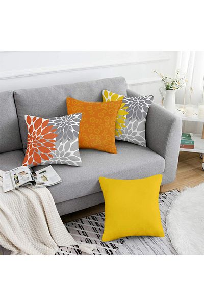 Realhomes Double Sided Special Design 4-Piece Throw Pillow Cover Set 40X40-45X45-55X55Cm
