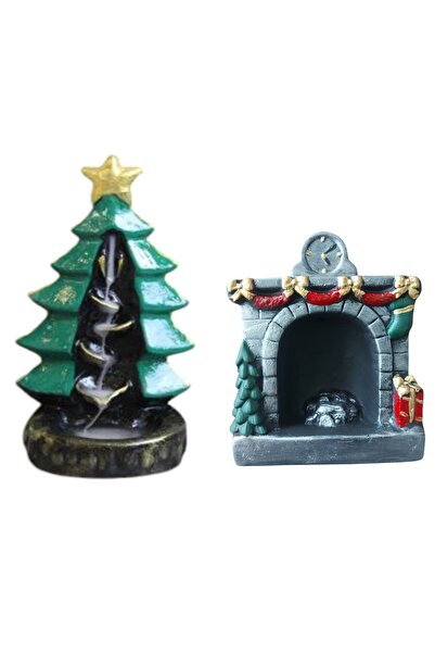 Ard.Art 2'Li Şelale Geri Akış Tütsülük biblo Set Yılbaşı Çam Şömine