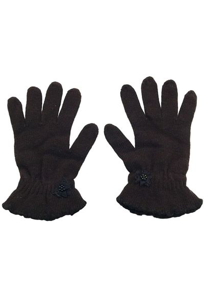 AXE SPORTSWEAR Winter Beaded Daisy Floral Gloves Glove - Ruffled Wrist & Wool Knitwear