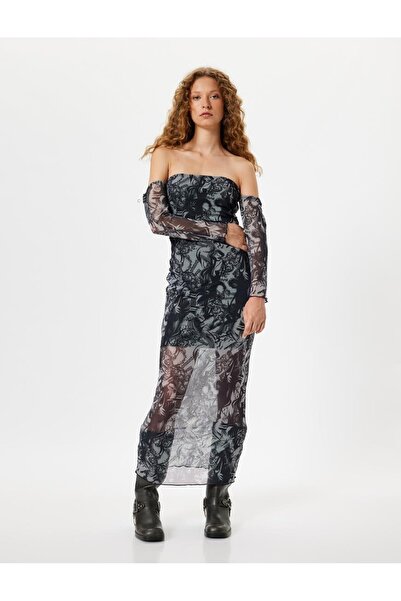 Koton Kadın Straplez Tül Elbise