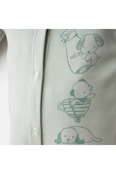 BABYLİM Baby Boy Romper Set with Cute Dog Ears 100% Cotton