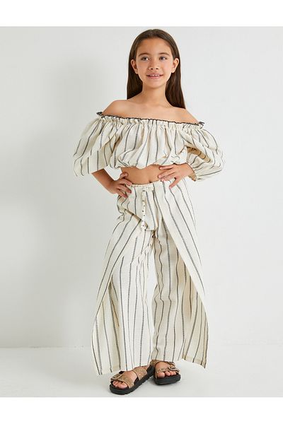Koton Bequem geschnittene Baumwollhose - Elastischer Bund