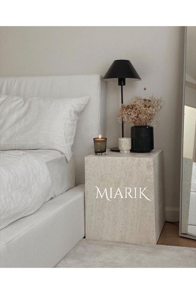 MIARIK DESIGN & DEKORASYON Traverten Mermer Kayl Yan Sehpa , Masa , Orta Sehp...