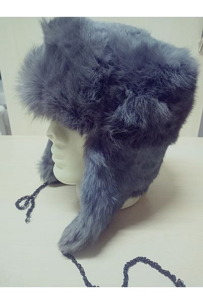 hoaryage Unisex Genuine Mink Leather Usanka Russian Heart Hat