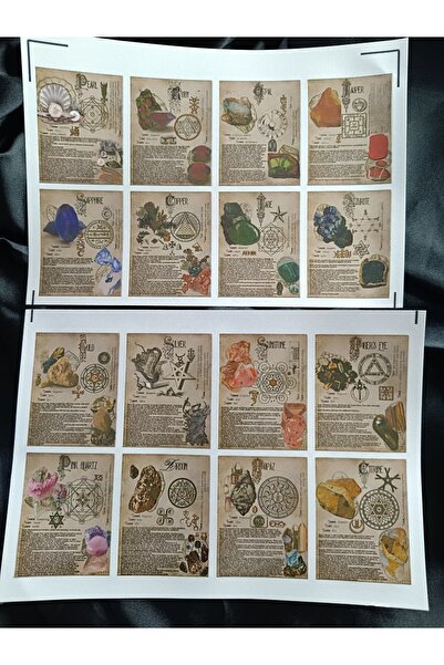 Pink Swan Craft Set de autocolante vintage cu pietre naturale, jurnal cu glon...