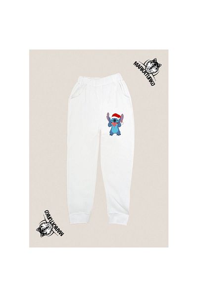 MarkaTurko STİTCH CHRİSTMAS εμπριμέ unisex Προσαρμοσμένο σχέδιο Βαμβακερή λευκή παιδική φόρμα 2024-60E