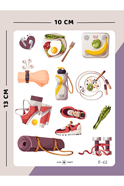 Else Craft Spor / Pilates Yapan Kız Temalı Sticker - E-62 - Ajanda Planlayıcı...