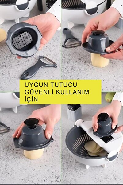 MUJGAN 11 Parça Çok Amaçlı Süzgeçli Sebze Doğrayıcı