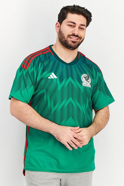 adidas Men Sportwear Fit Short Sleeves Mexico 22 Home Jersey, Green