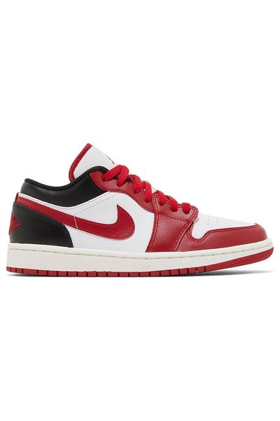 Nike Air Jordan 1 Low Reverse Leather Unisex Flag Clothes Leather Daily Sports Shoes White Red