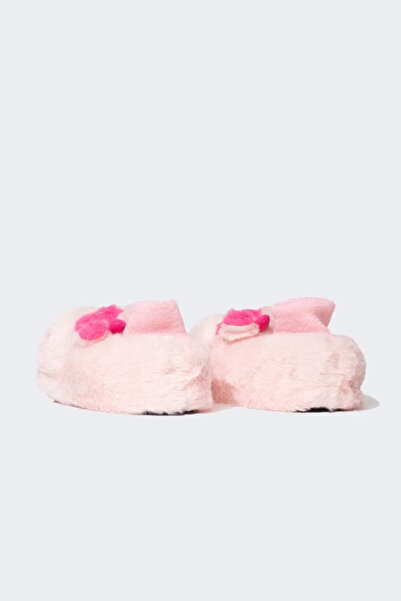 DeFacto Kız Çocuk Pembe Zürafa Temalı Kalın Taban Pelüş Panduf C8620a824wn