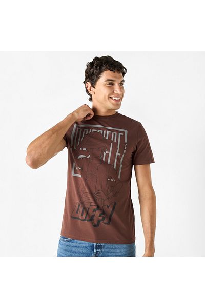 SP Characters One Piece Print T-shirt with Crew Neck and Short Sleeves