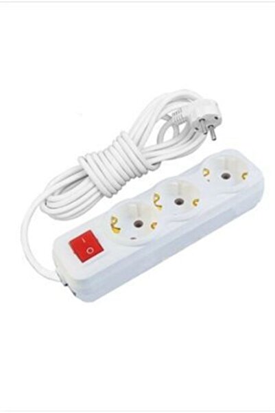 STOREMAX Lü 5 Metrelik Topraklı Anahtarlı Kablolu Uzatmalı Seyyar 3lü Grup Pr...