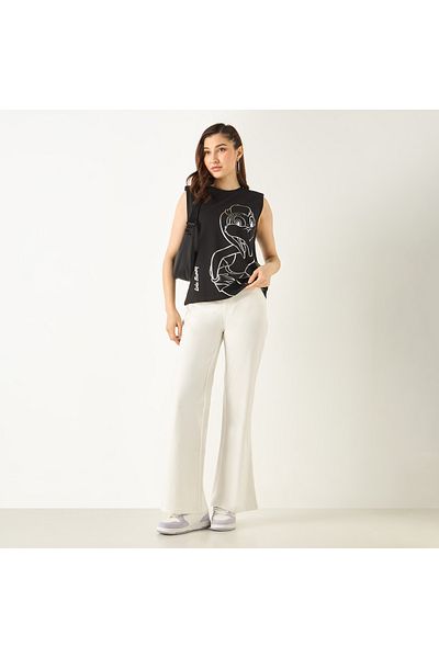 SP Characters Lola Bunny Print Sleeveless T-shirt with Crew Neck