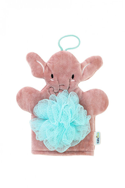 Evelise Buretel de baie tip manusa Elefantel, BabyJem, 9x11 cm (Culoare: Roz)