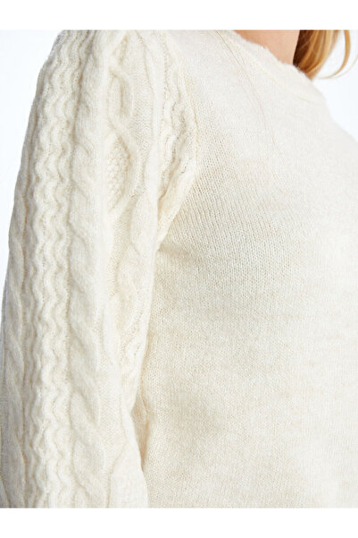 LC Waikiki Bisiklet Yaka Kendinden Desenli Kadın Triko Kazak