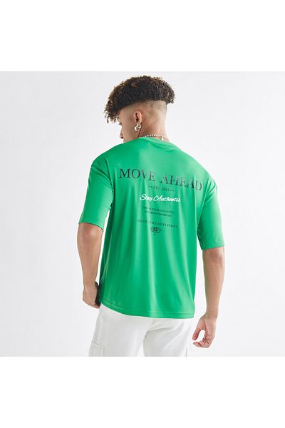 FAV Typography Print T-shirt with Short Sleeves and Crew Neck