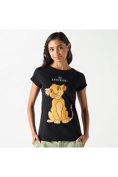 SP Characters Lion King Print Crew Neck T-shirt with Short Sleeves