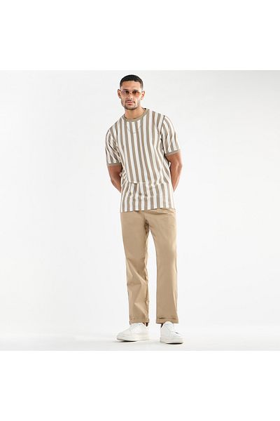 FAV Striped Crew Neck T-shirt with Short Sleeves