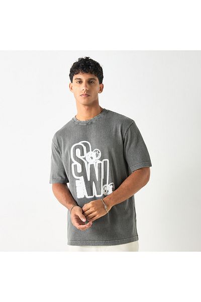 SP Characters SmileyWorld Print T-shirt with Short Sleeves
