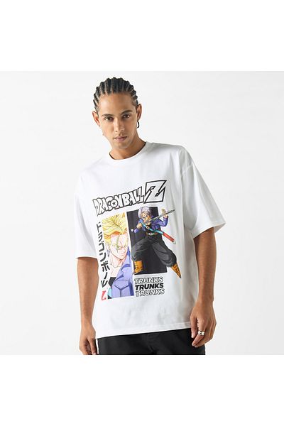 SP Characters Dragon Ball Z Print T-shirt with Crew Neck and Short Sleeves