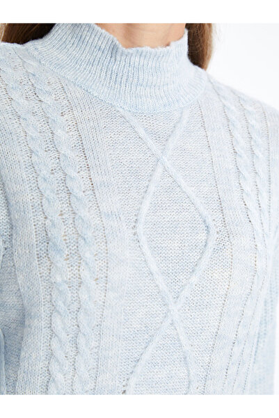 LC Waikiki Pulover de damă tricotat cu jumătate de gât cu model - W4hd37z8