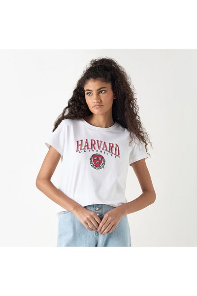 SP Characters Harvard University Print T-shirt with Crew Neck and Short Sleeves