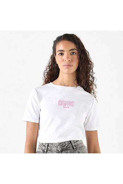 SP Characters AC/DC Embroidered T-Shirt with Crew Neck and Short Sleeves