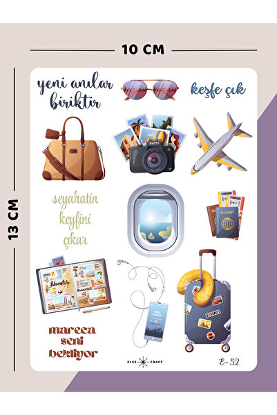 Else Craft Seyahat Etme Temalı Sticker - E-52 - Ajanda Planlayıcı Bullet Jour...