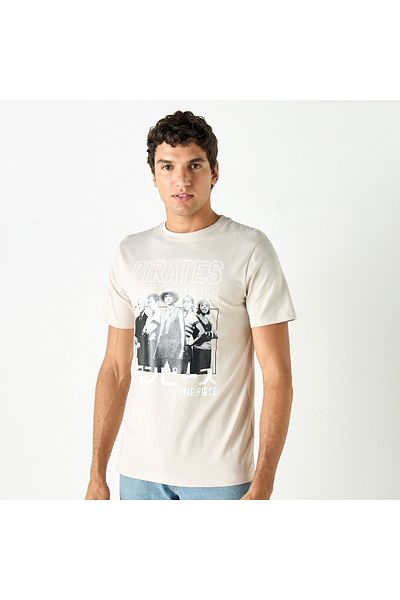 SP Characters One Piece Print T-shirt with Crew Neck and Short Sleeves