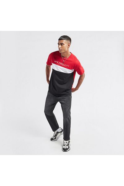 FAV Colourblock T-shirt with Crew Neck and Short Sleeves