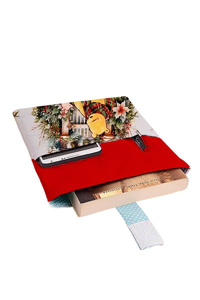 HRS New Year's Winter Patterned Washable Pocket Book Sleeve 20 X 25 cm Multi-Purpose Bag Book Cover