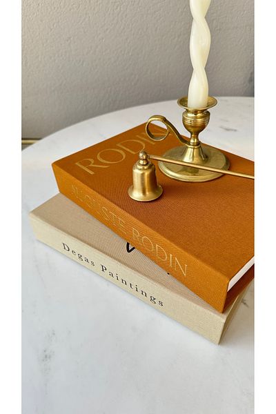 irayhomedecor Покрита с плат декоративна кутия за книги от 2 (Дега - Кафяв Роден)