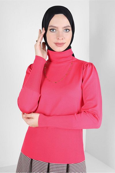 Alvina Pulover tricotat cu guler 44097