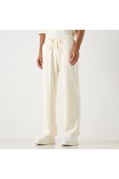 Starter All-Over Monogram Detail Track Pants with Drawstring Closure and Pockets