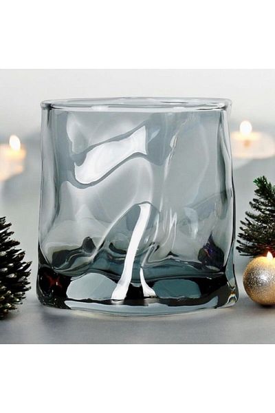 Yenigeldi 2 Pieces Scandinavian Style Twist Patterned Lead-Free Thickened Glass Whiskey, Cocktail, Bourbon Presentation