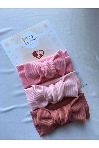 Baby Tweety 3-Piece Handmade Ribbed Baby Girl Bandana