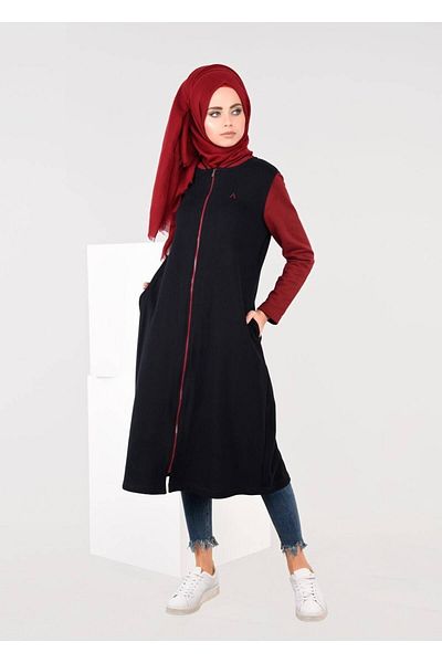 TRENDTESETTÜR 6609 Model Zippered Tracksuit Tunic
