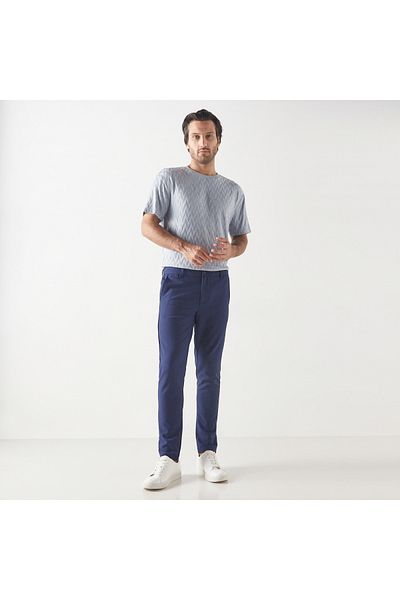 Iconic Textured Pants with Semi-Elasticated Waist and Pockets