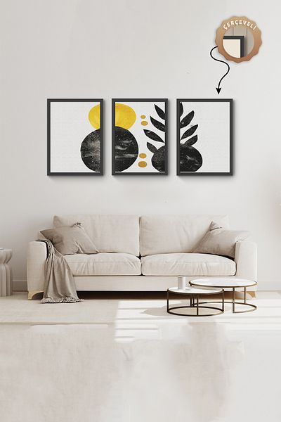 Hagen Pictură în cadru negru Pictură boemă Pictură pentru sufragerie Pictură pentru dormitor Pictură abstractă Picturi decorative de perete