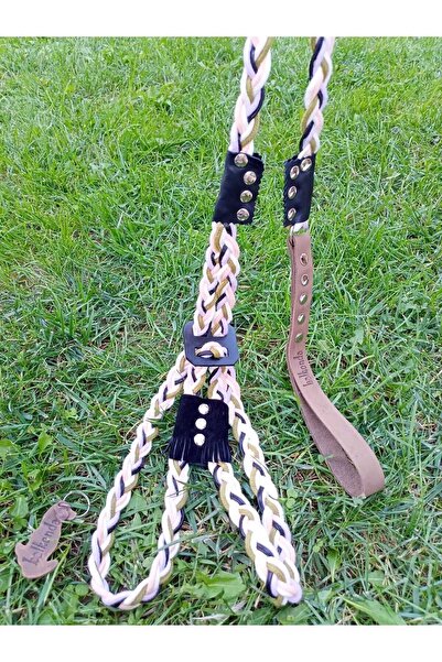 balkonda Köpek Göğüs Tasması Gezdirme Kayışı Küçük Irk Göğüs Ölçüsü:30-60cm Kayış:100cm Dog Harness Tb4-3