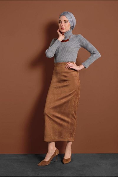 TRENDTESETTÜR Ψηλόμεση Lycra Suede Φούστα 6060