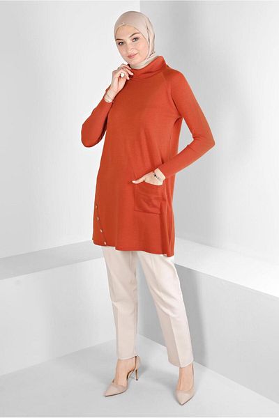 Alvina Buttoned High-Rise Knitwear Tunic 43113